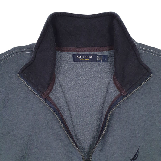 Mens Grey Nautica  Quarter Zip Jumper