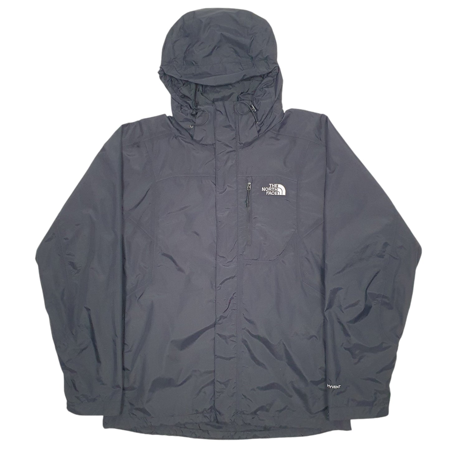 Mens Black The North Face Hooded Lined Raincoat Windbreaker  Coat