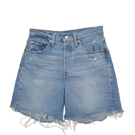 Womens Blue Levis 501 Jorts Distressed Denim Shorts