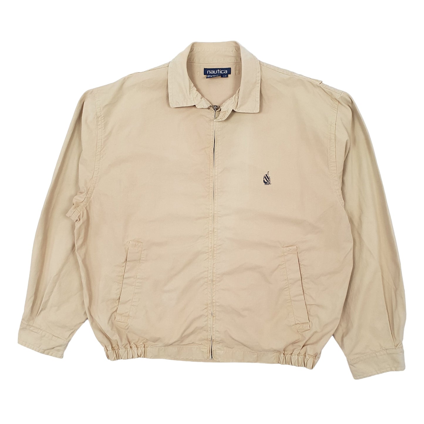 Mens Beige Nautica Bomber Vintage 90s  Coat