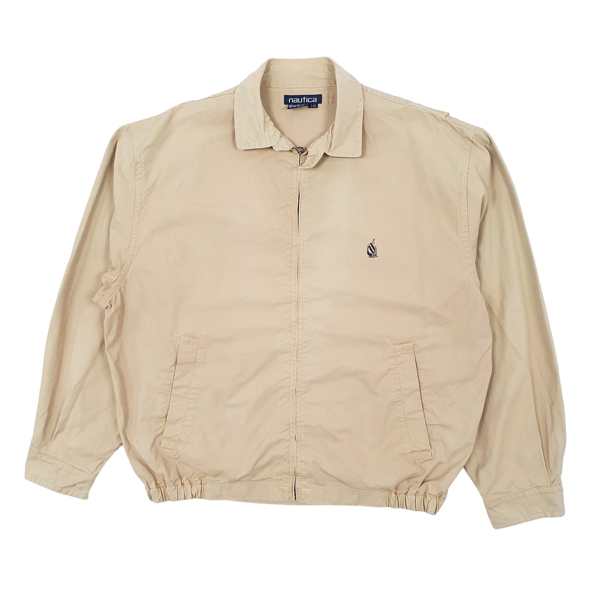Mens Beige Nautica Bomber Vintage 90s  Coat