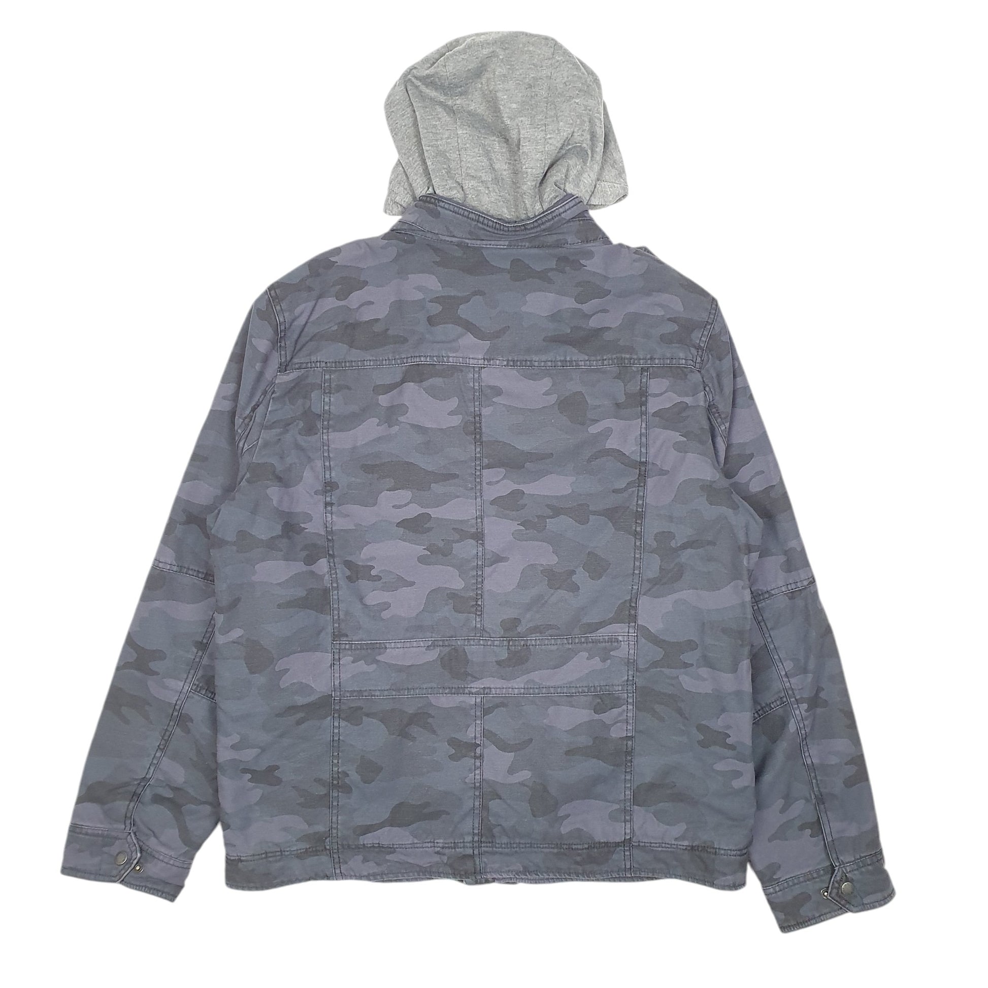 Mens Navy Levis Military Camouflage Hooded Fleece Lined  Coat