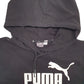 Womens Black Puma Spellout Hoodie Jumper