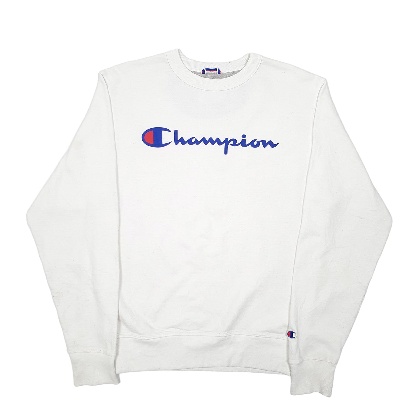 Mens White Champion  Crewneck Jumper