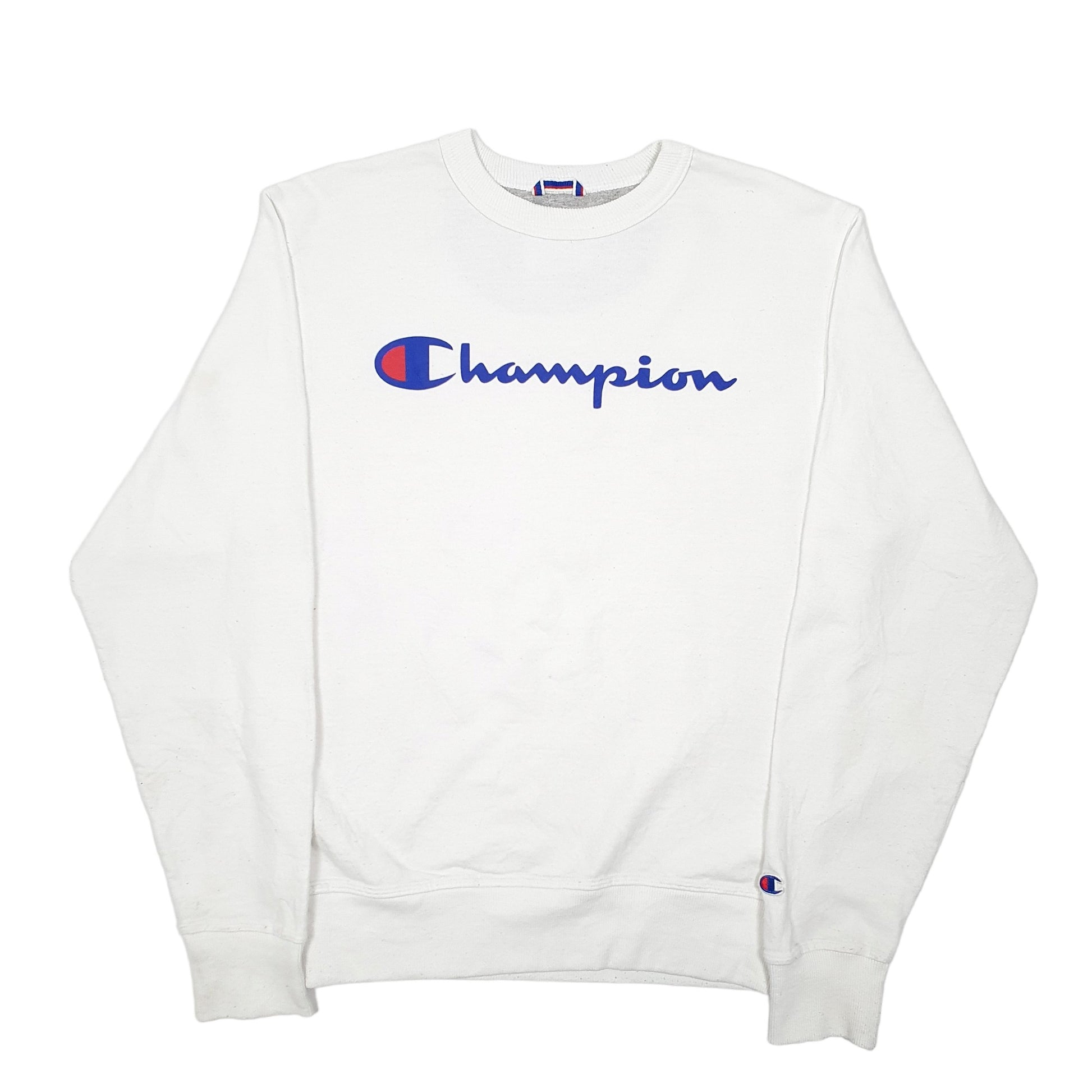 Mens White Champion  Crewneck Jumper
