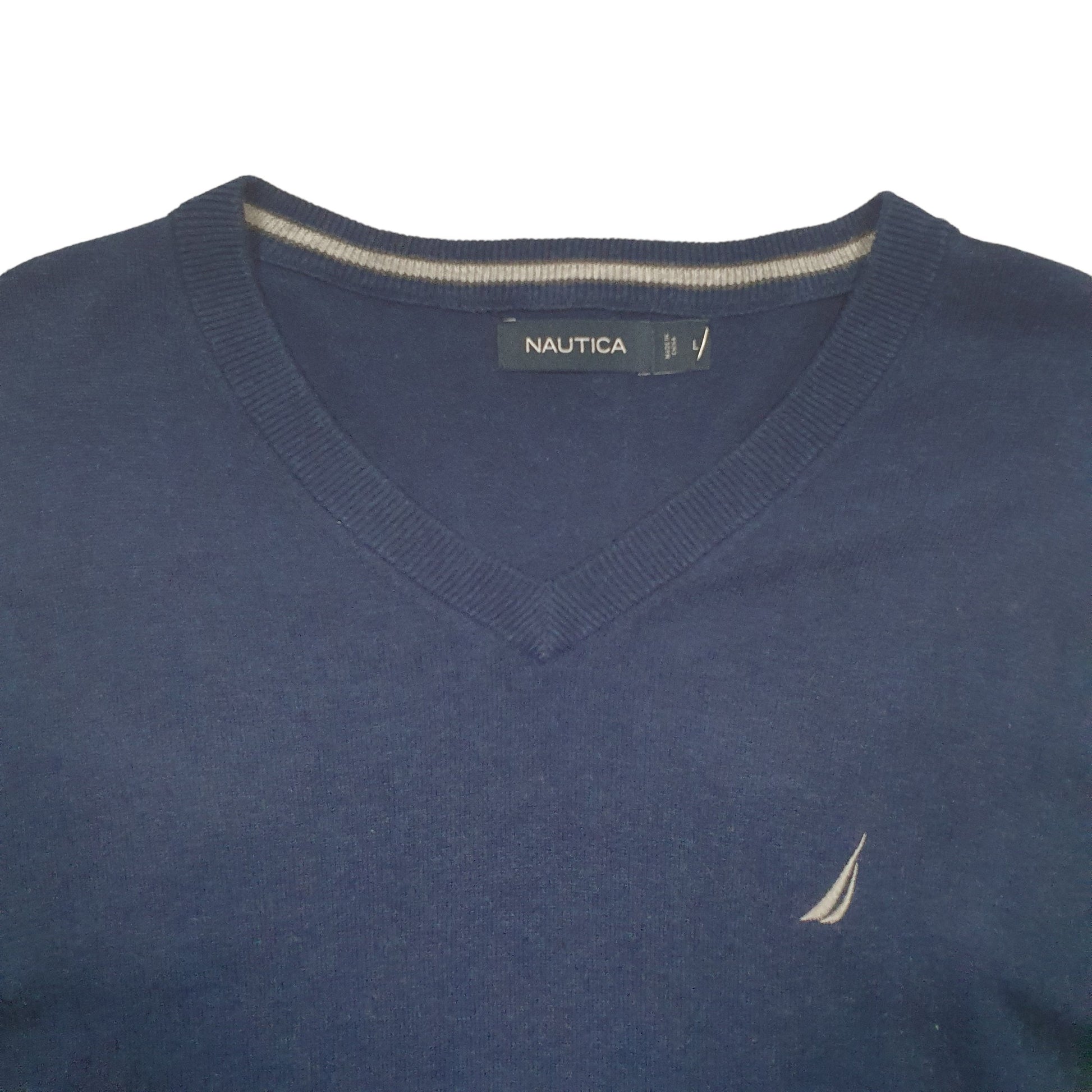 Mens Navy Nautica Knit Crewneck Jumper
