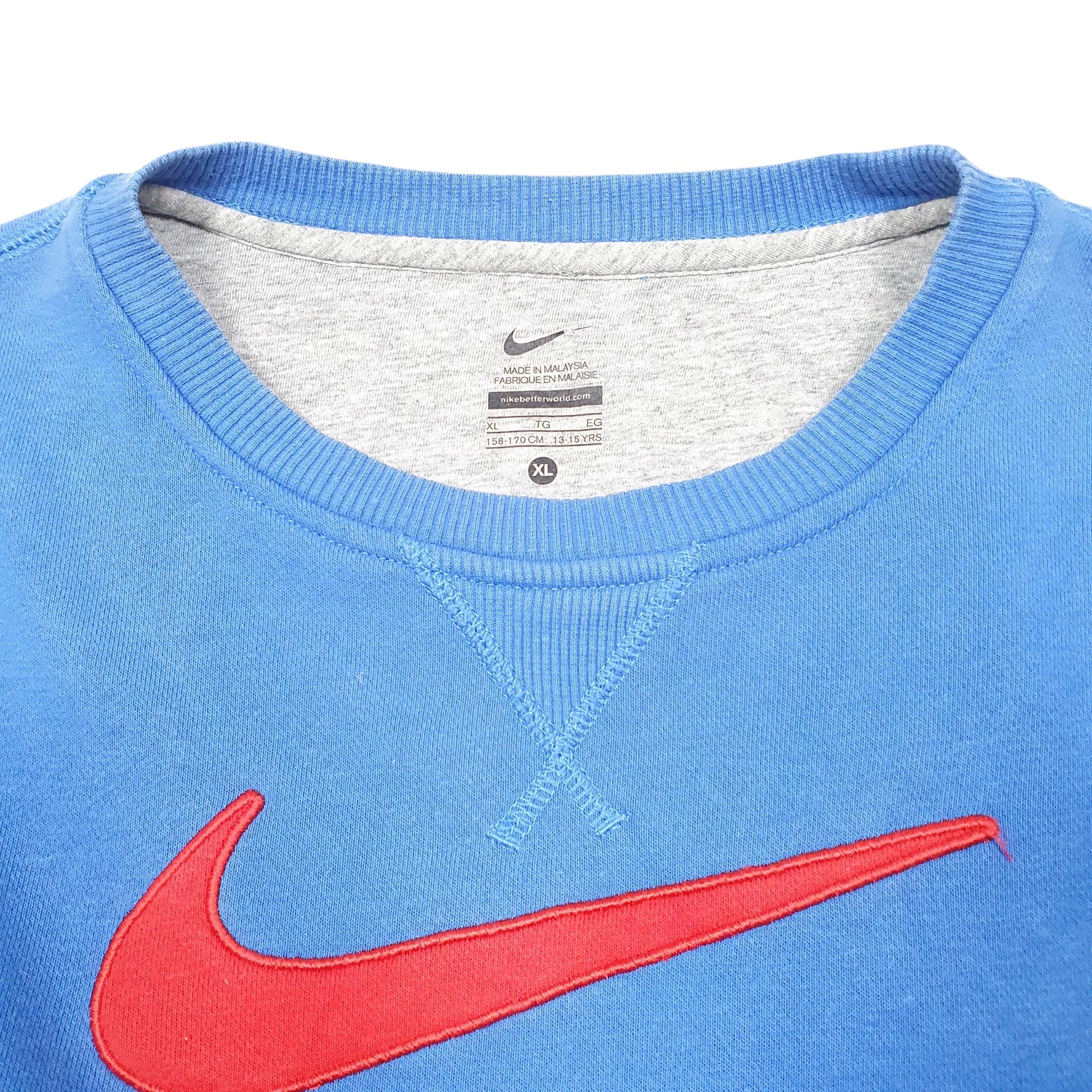 Womens Blue Nike Swoosh Crewneck Jumper