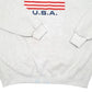 Mens Grey Lee Vintage Heavyweight USA Flag 90s Crewneck Jumper