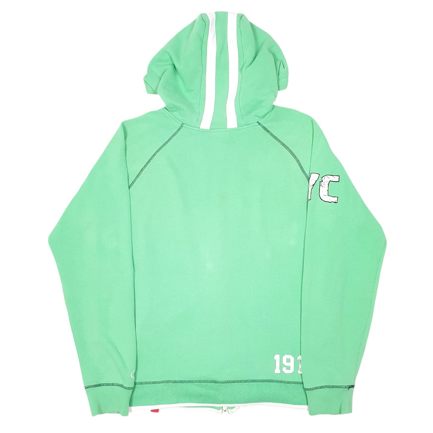 Mens Green Champion Hoodie Rochester State NYC Spellout Full Zip Jumper