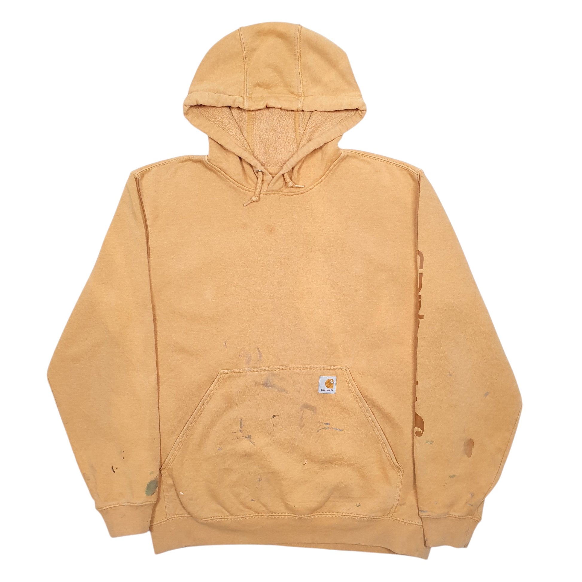 Mens Yellow Carhartt Spellout Hoodie Jumper