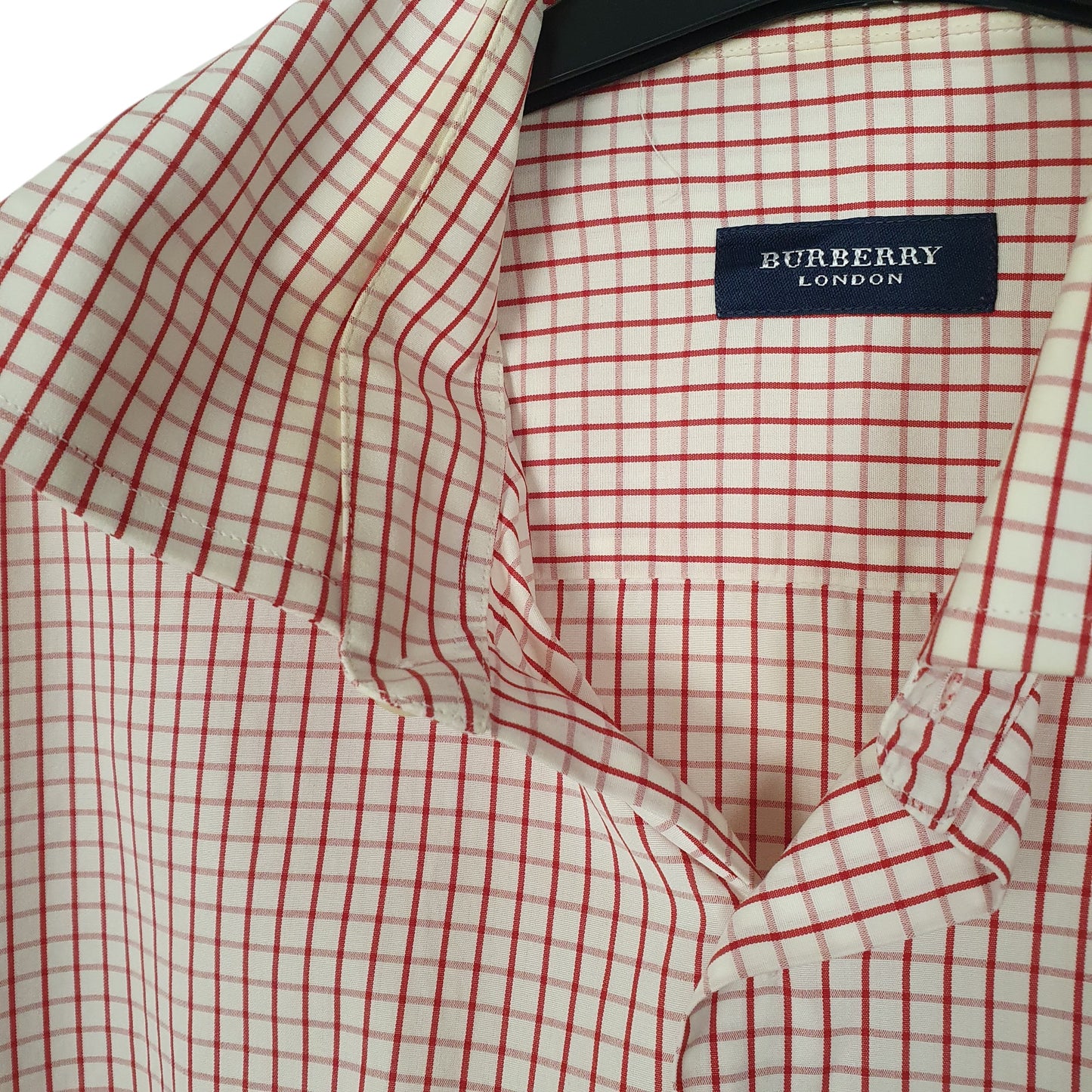 Mens Red Burberry  Long Sleeve Shirt