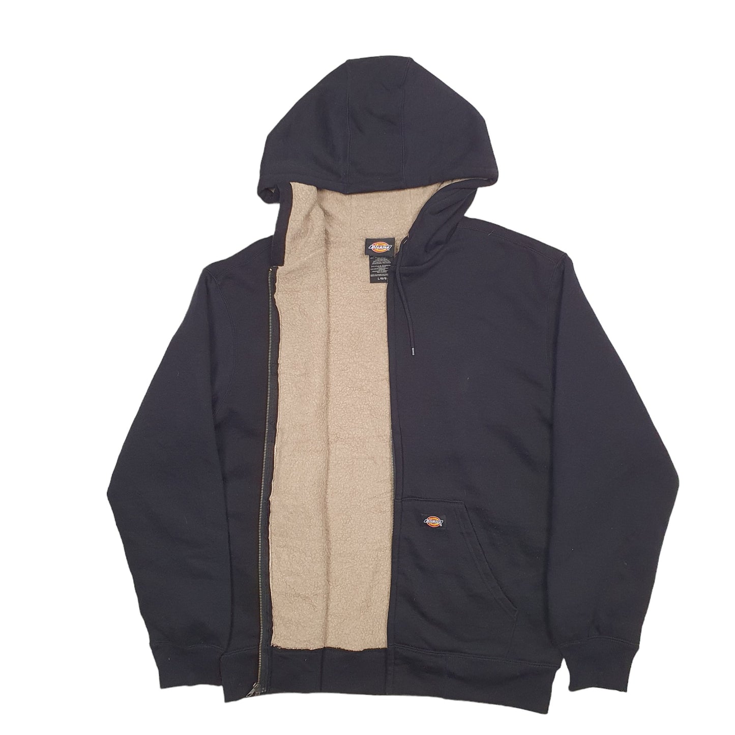 Mens Black Dickies Workwear Full Zip Jumper