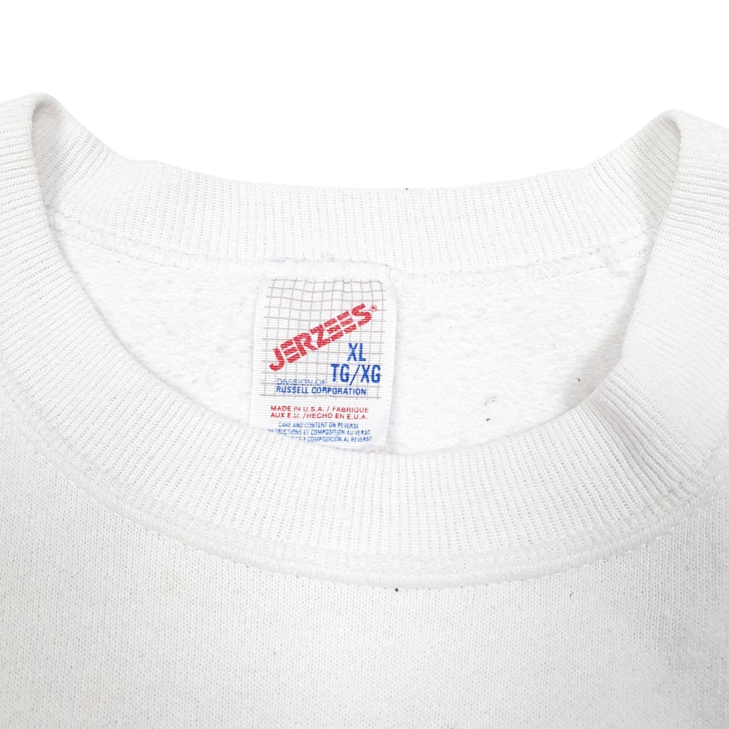 Mens White Jerzees Vintage Made In USA Christmas Bear Festive Gimmee Gimmee Crewneck Jumper