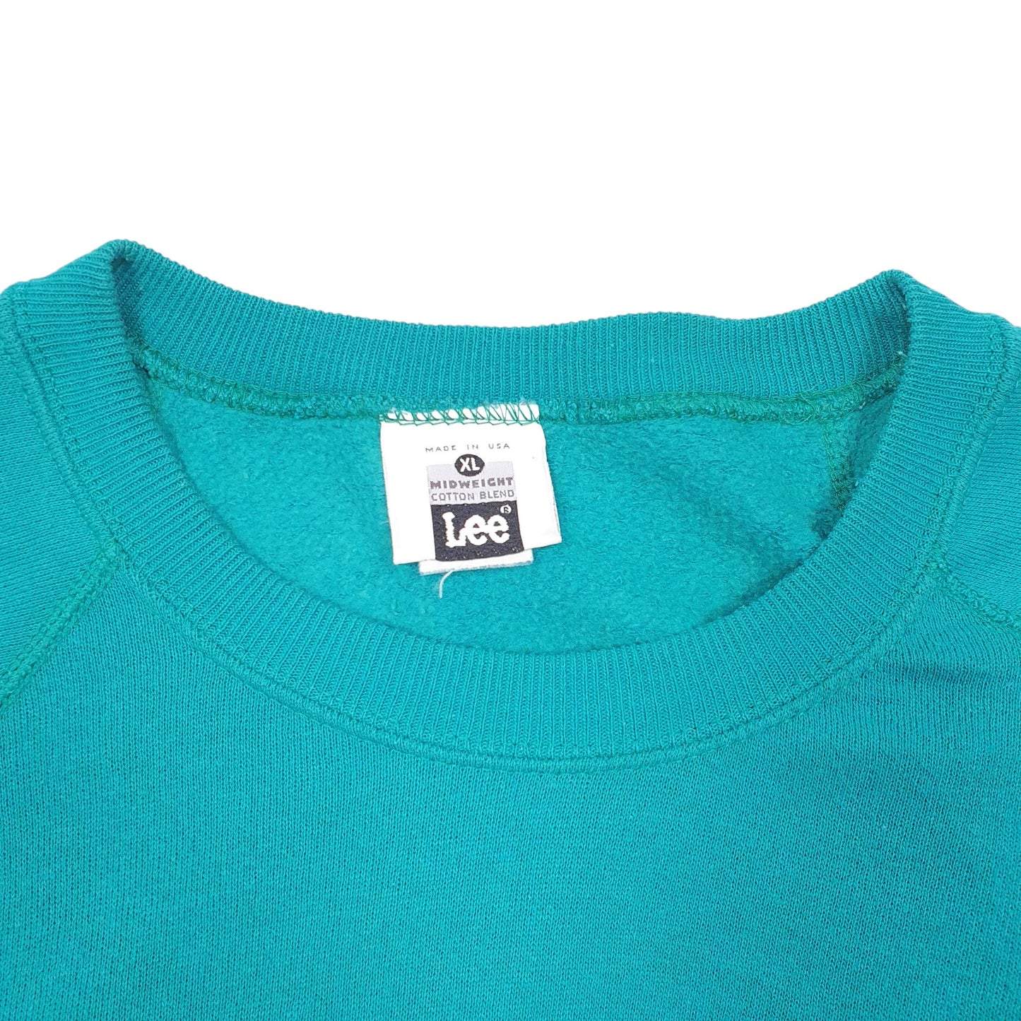 Mens Green Lee Vintage Made In USA Midweight Raglan Crewneck Jumper