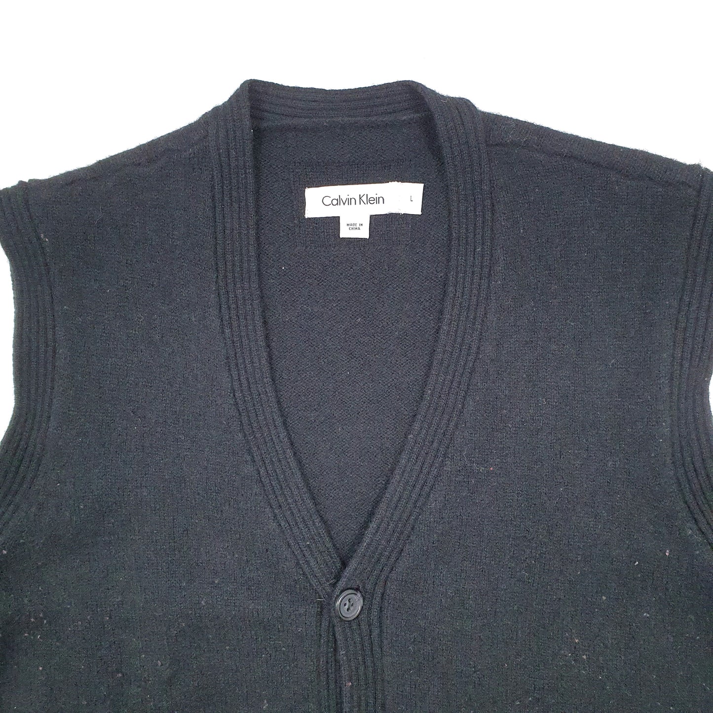 Mens Black Calvin Klein Sweater Vest Waist Coat Jumper
