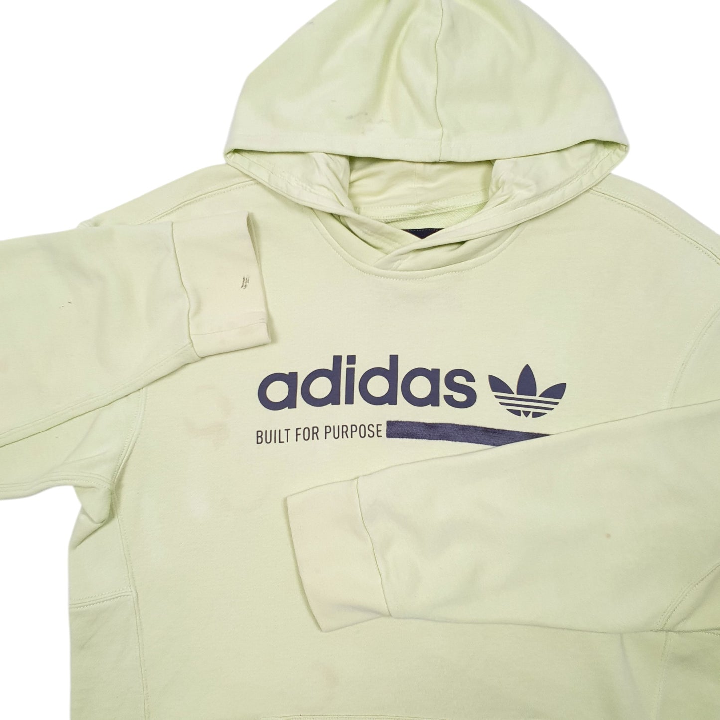 Mens Green Adidas Spellout Hoodie Jumper