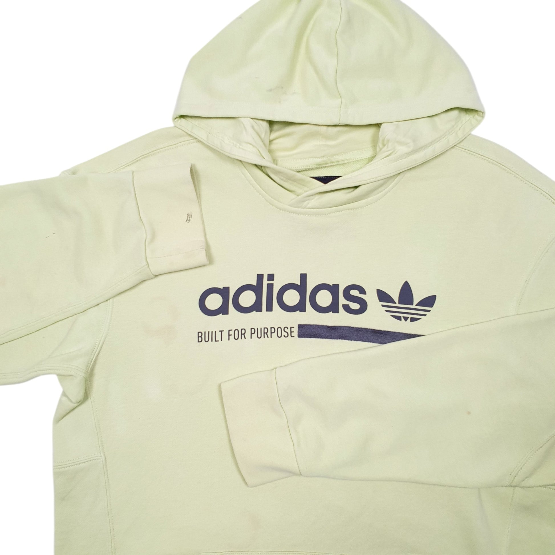 Mens Green Adidas Spellout Hoodie Jumper