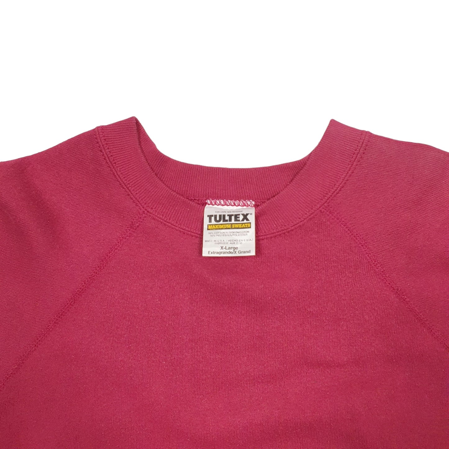 Mens Burgundy Tultex Vintage 90's Made In USA Crewneck Jumper