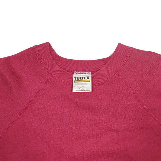 Mens Burgundy Tultex Vintage 90's Made In USA Crewneck Jumper