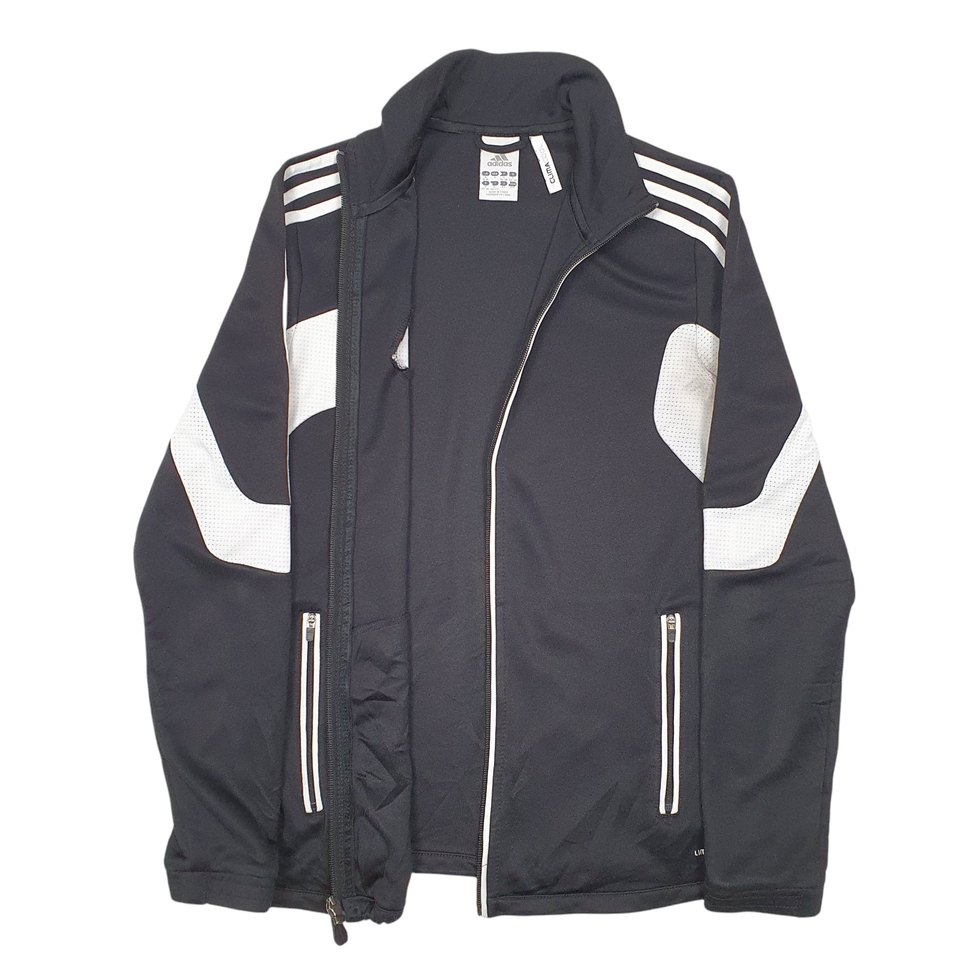 Womens Black Adidas Active Climacool Running Workout Full Zip Jumper