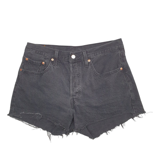 Womens Black Levis Distressed Denim Shorts