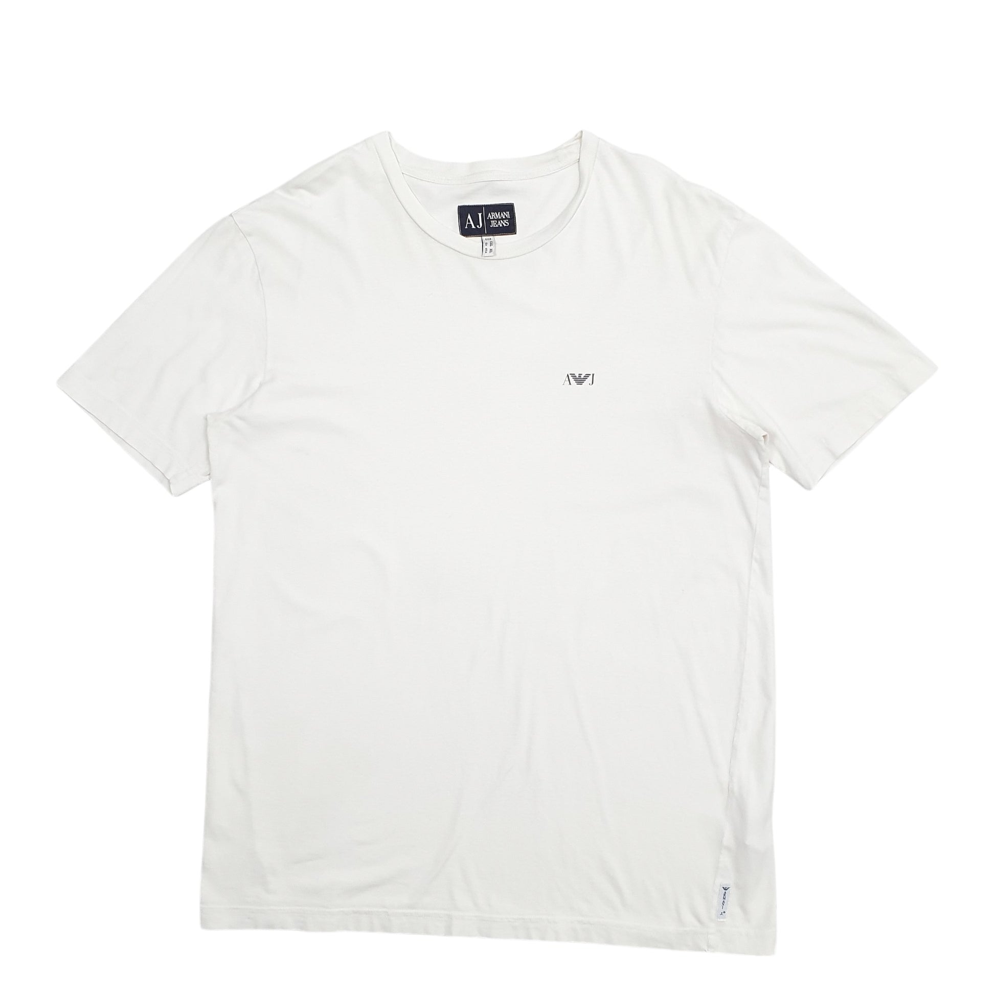 Mens White Armani Jeans  Short Sleeve T Shirt