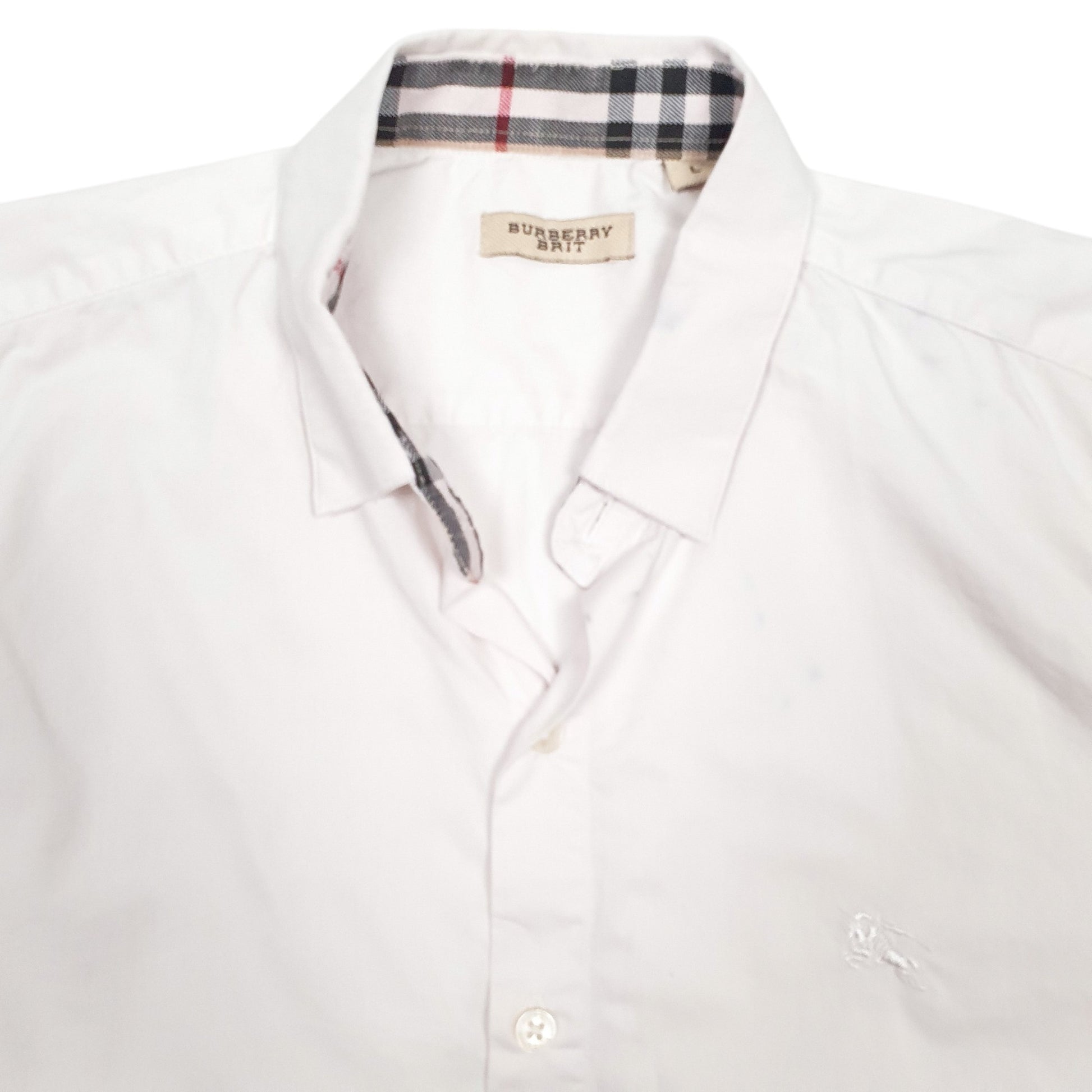 Womens White Burberry  Long Sleeve Shirt