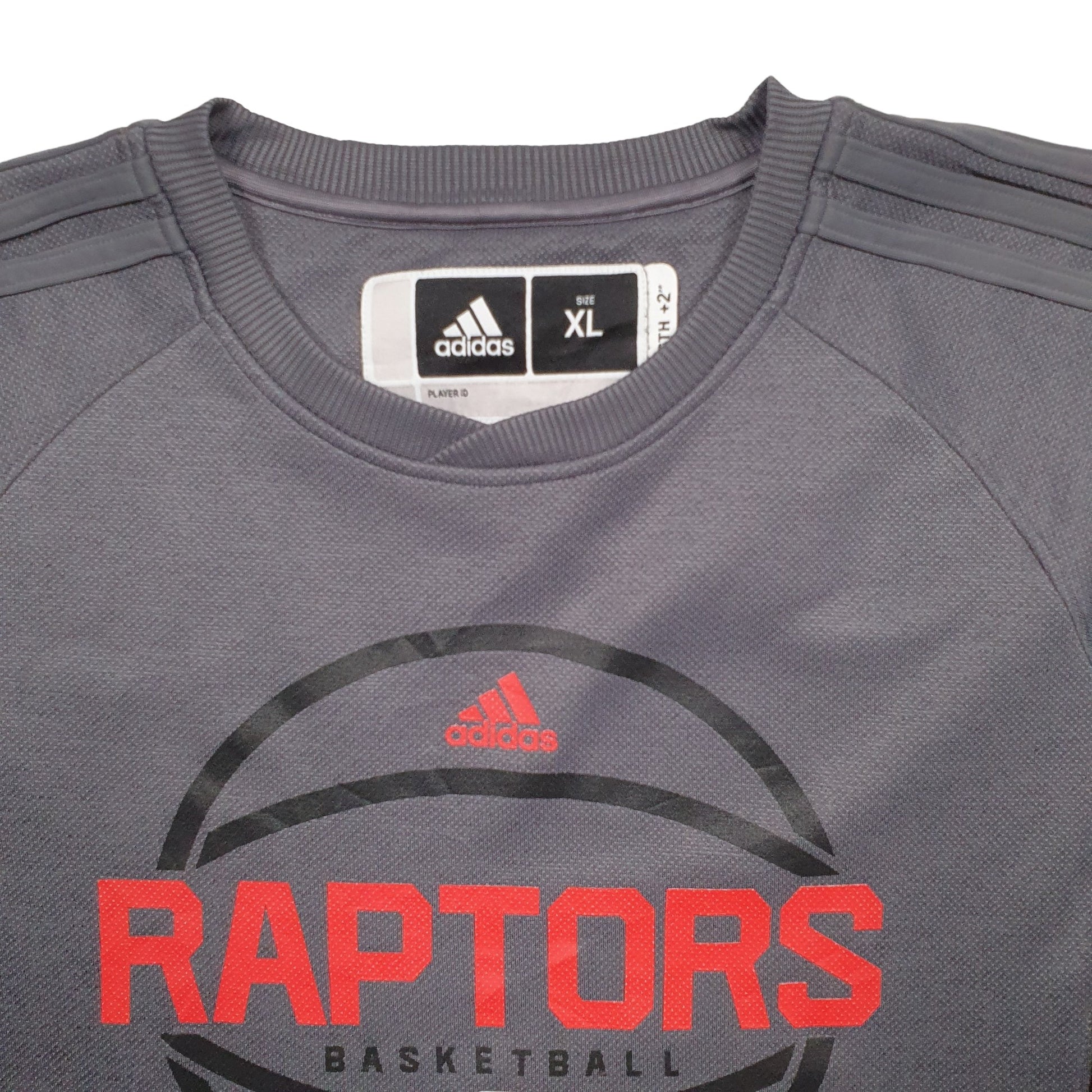 Mens Grey Adidas Raptors NBA Toronto  Basketball Crewneck Jumper