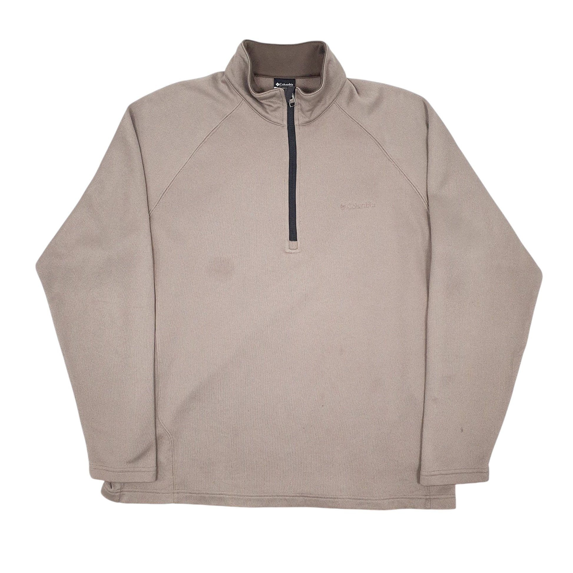 Mens Beige Columbia  Quarter Zip Jumper