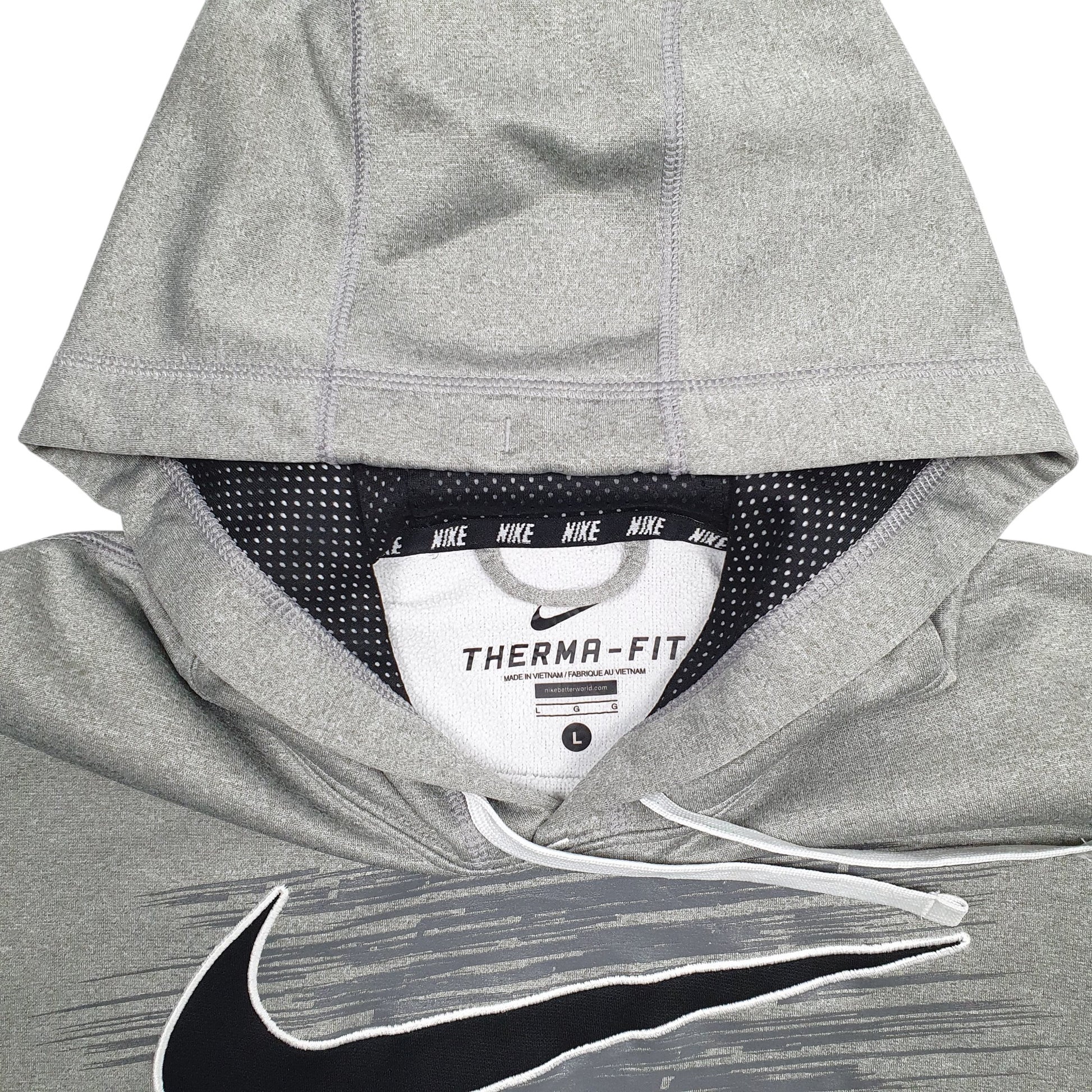 Mens Grey Nike Dri-Fit Hoodie Jumper