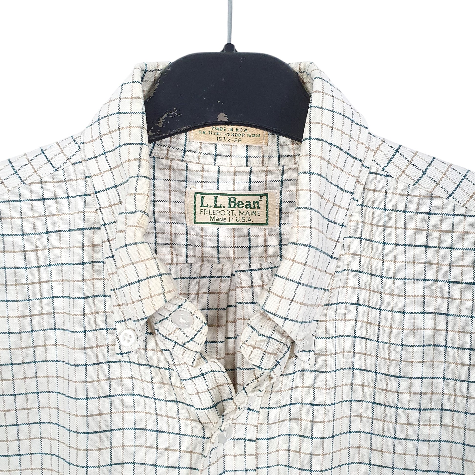 Mens Cream L.L.Bean Vintage Made In USA Long Sleeve Shirt