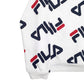 Mens White Fila Spellout Hoodie Jumper