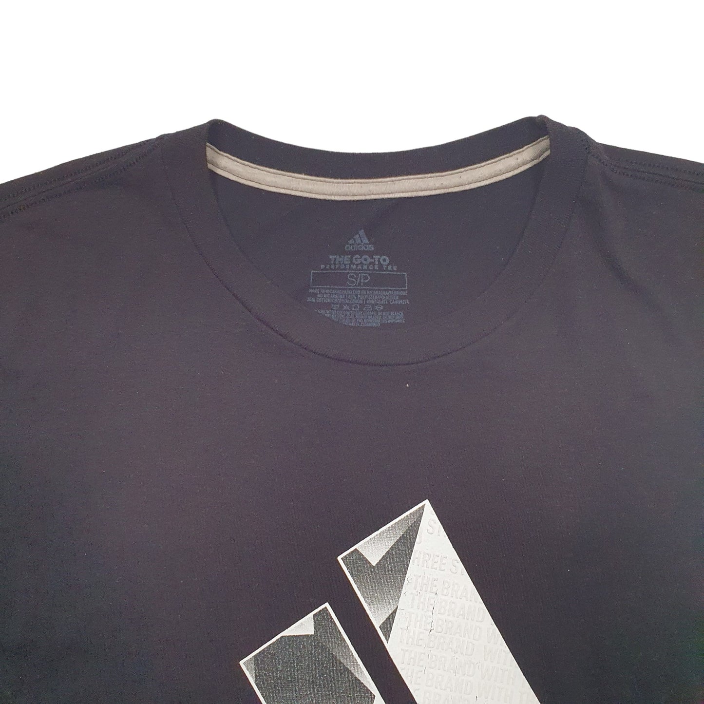 Mens Black Adidas Spellout Climalite Short Sleeve T Shirt