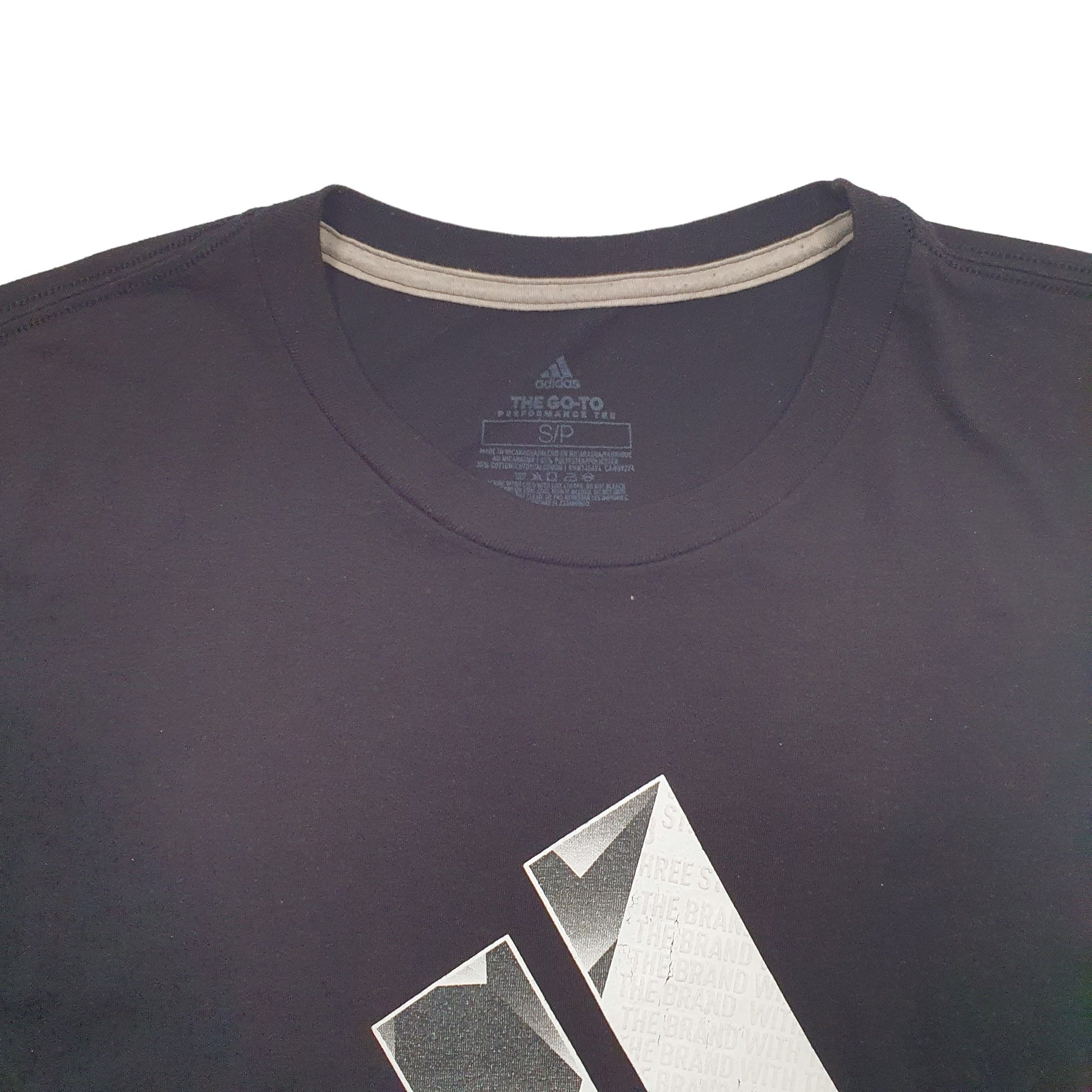 Mens Black Adidas Spellout Climalite Short Sleeve T Shirt