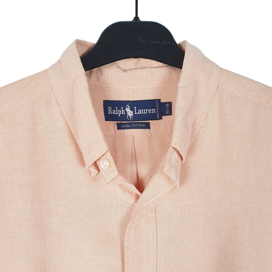 Mens Peach Ralph Lauren Oxford Long Sleeve Shirt