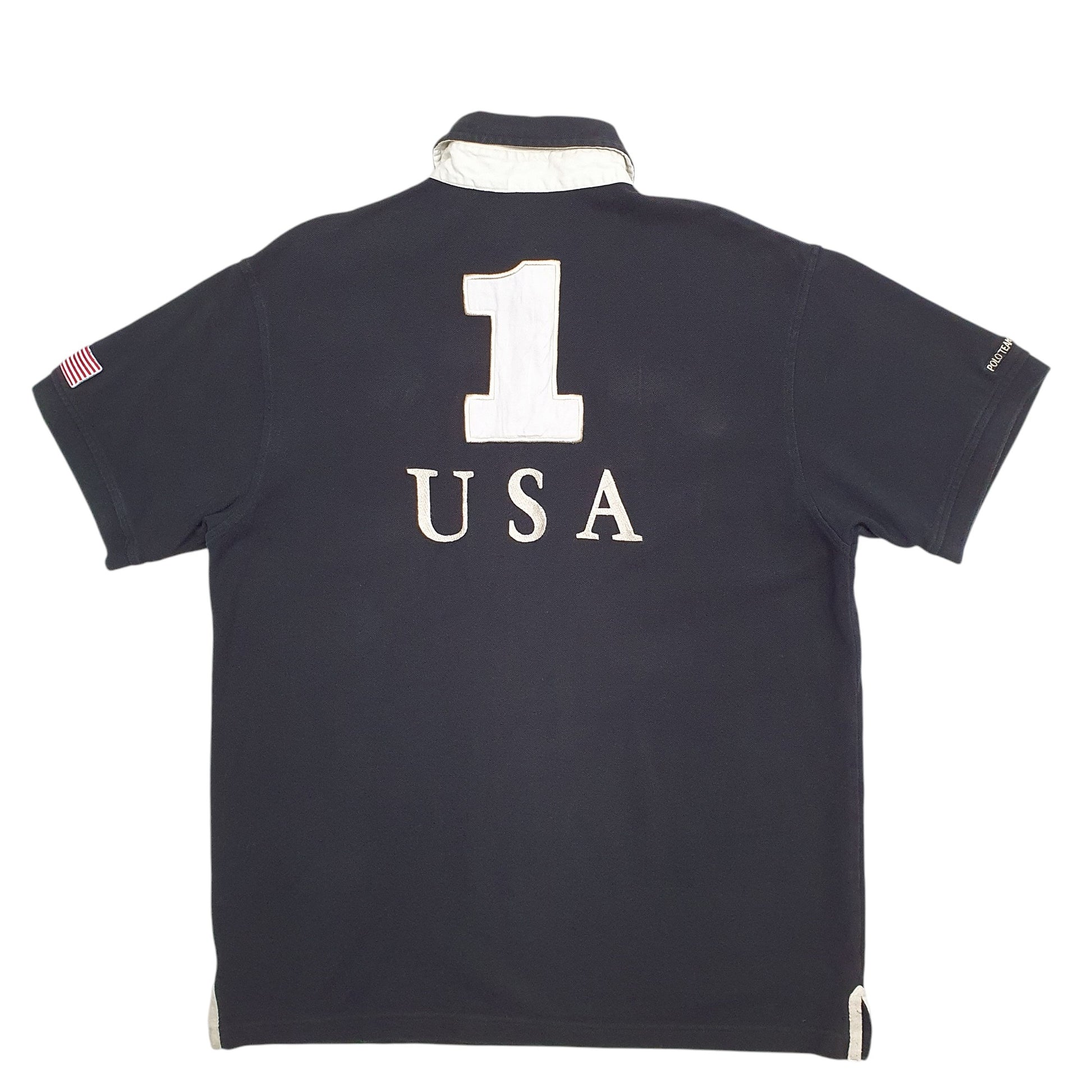 Mens Black Equi-Theme Polo Theme  Short Sleeve Polo Shirt