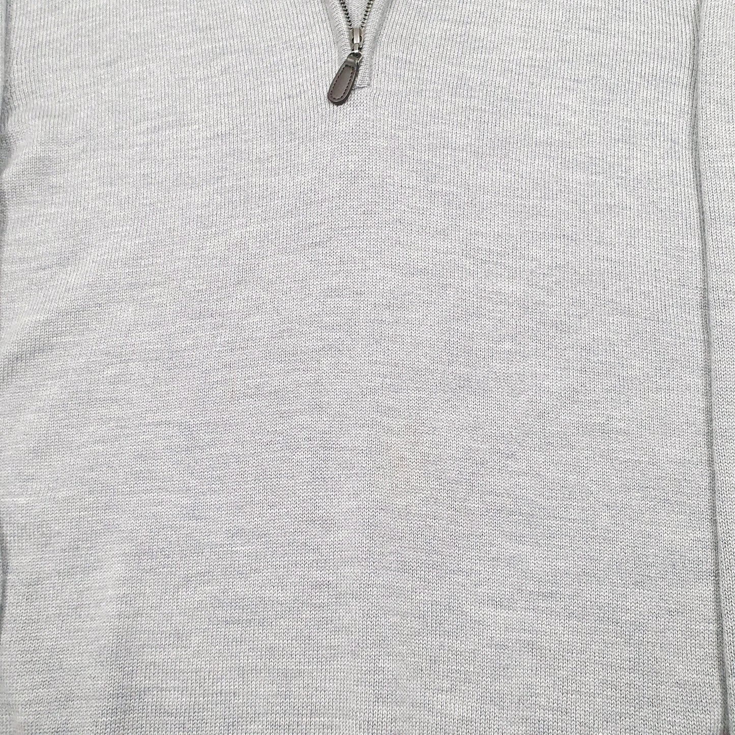 Mens Grey L.L.Bean Knit Quarter Zip Jumper