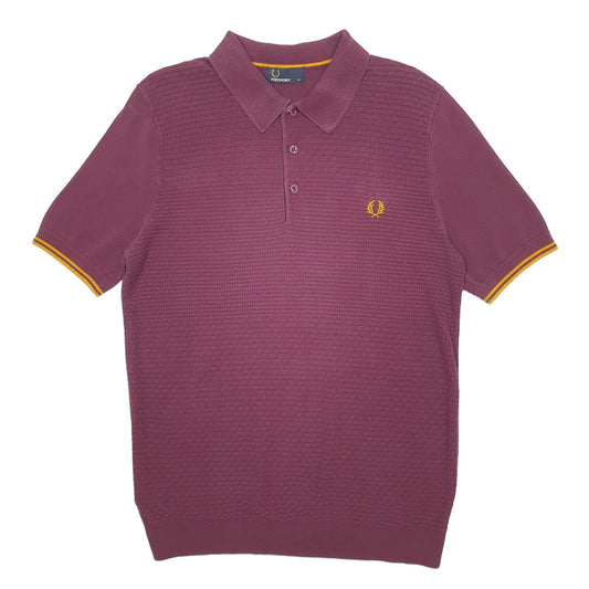 Mens Burgundy Fred Perry  Short Sleeve Polo Shirt