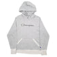 Mens Grey Champion Spellout Hoodie Jumper