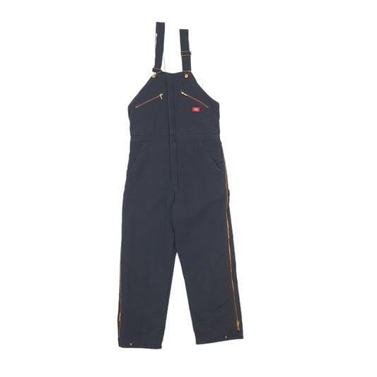 Mens Black Dickies Fits L Denim Overalls Bib Quilted Insulated Winter Dungaree Trousers