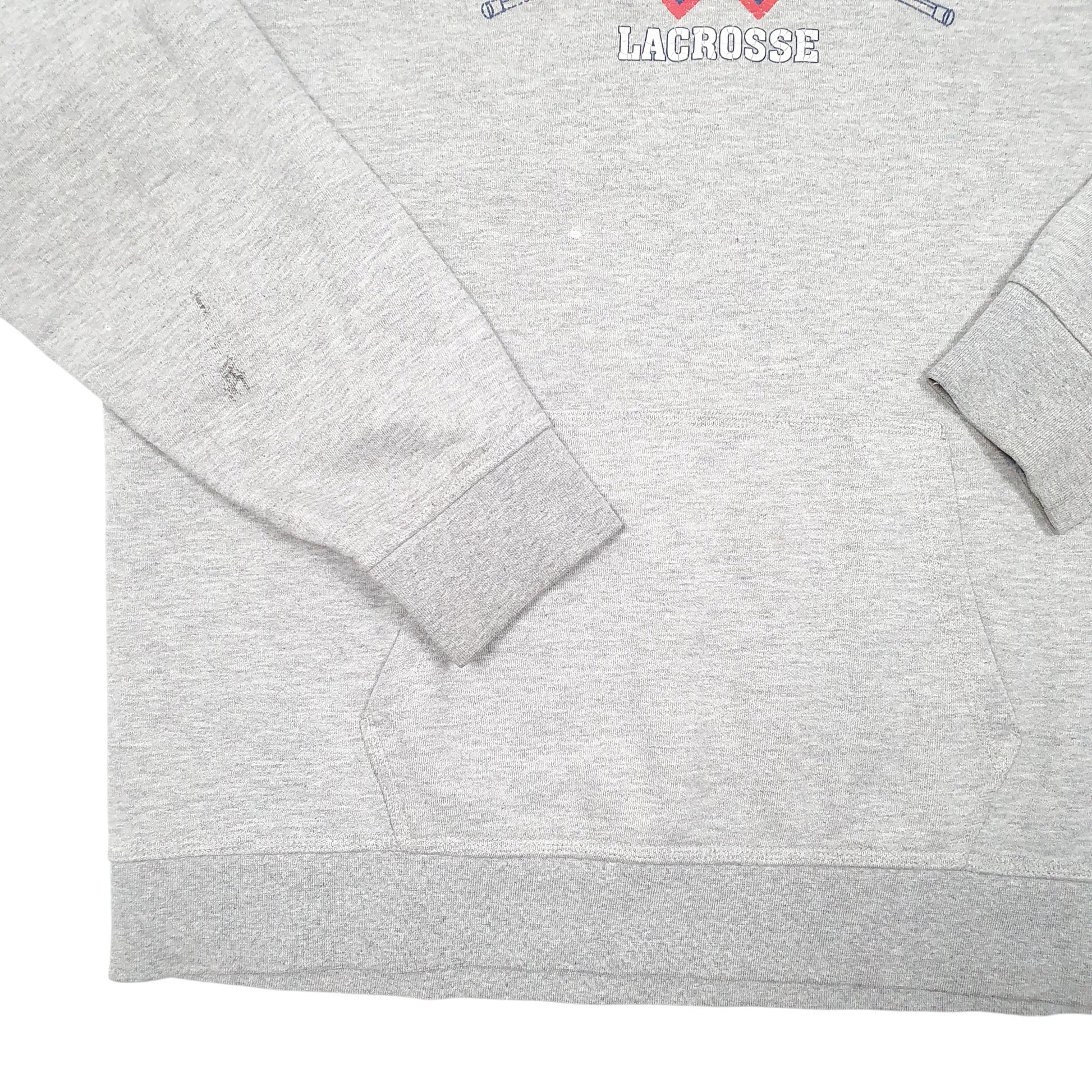 Mens Grey Nike Westview Lacrosse USA Langer Hoodie Jumper