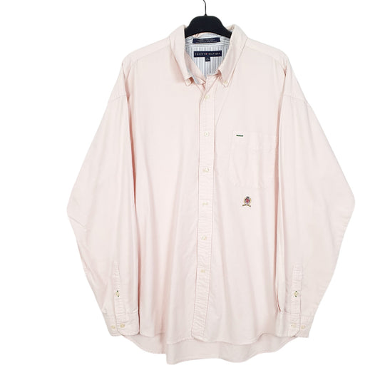 Mens Pink Tommy Hilfiger Vintage Crest Long Sleeve Shirt