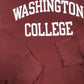 Mens Burgundy Champion Reverse Weave Washington College USA Hoodie Jumper