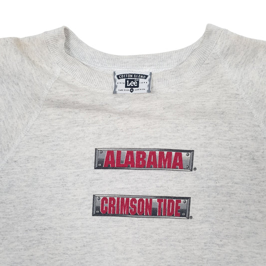 Mens Grey Lee Vintage 1990s Made in USA Alabama USA College Crewneck Jumper