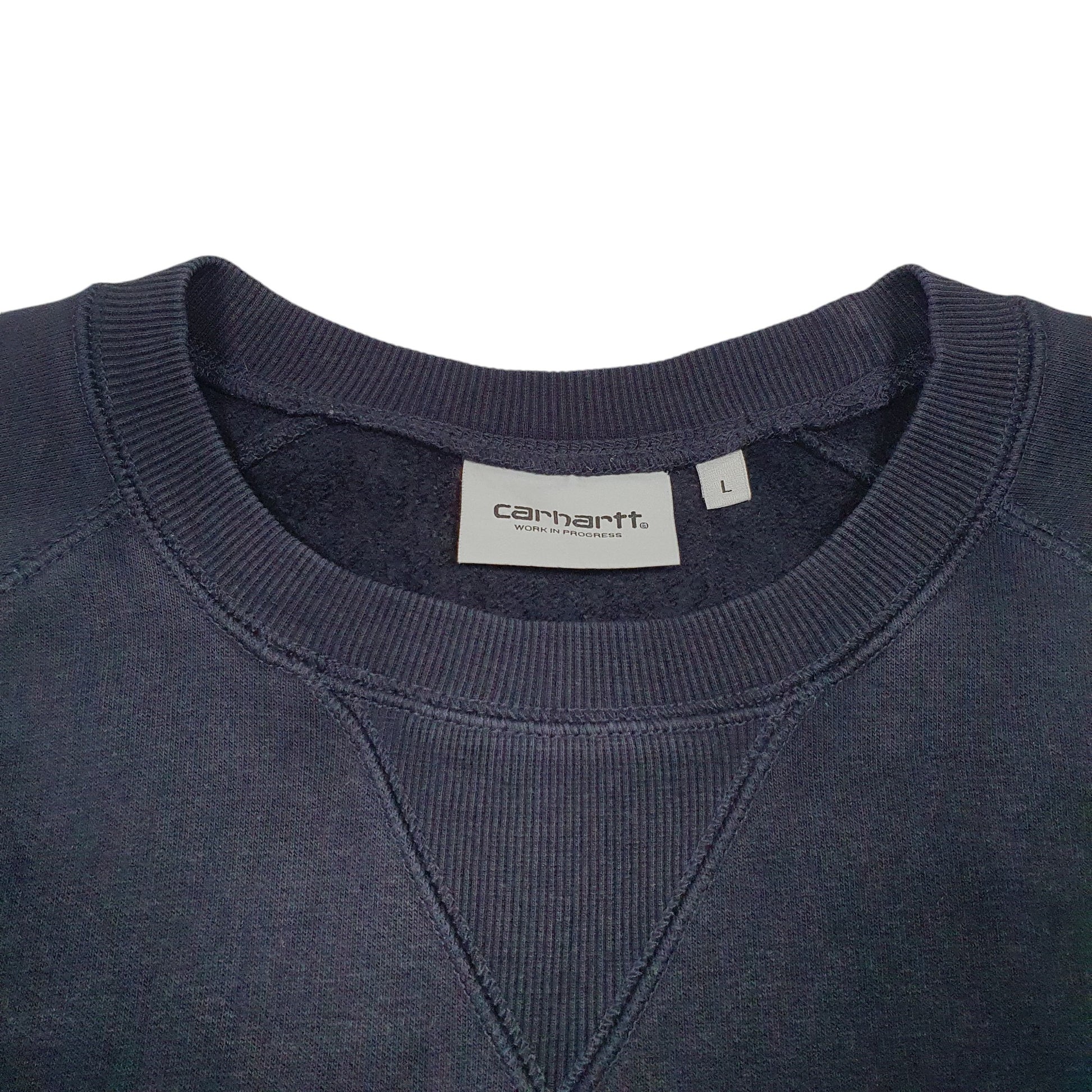 Mens Navy Carhartt Workwear WIP Raglan Work In Progress Crewneck Jumper