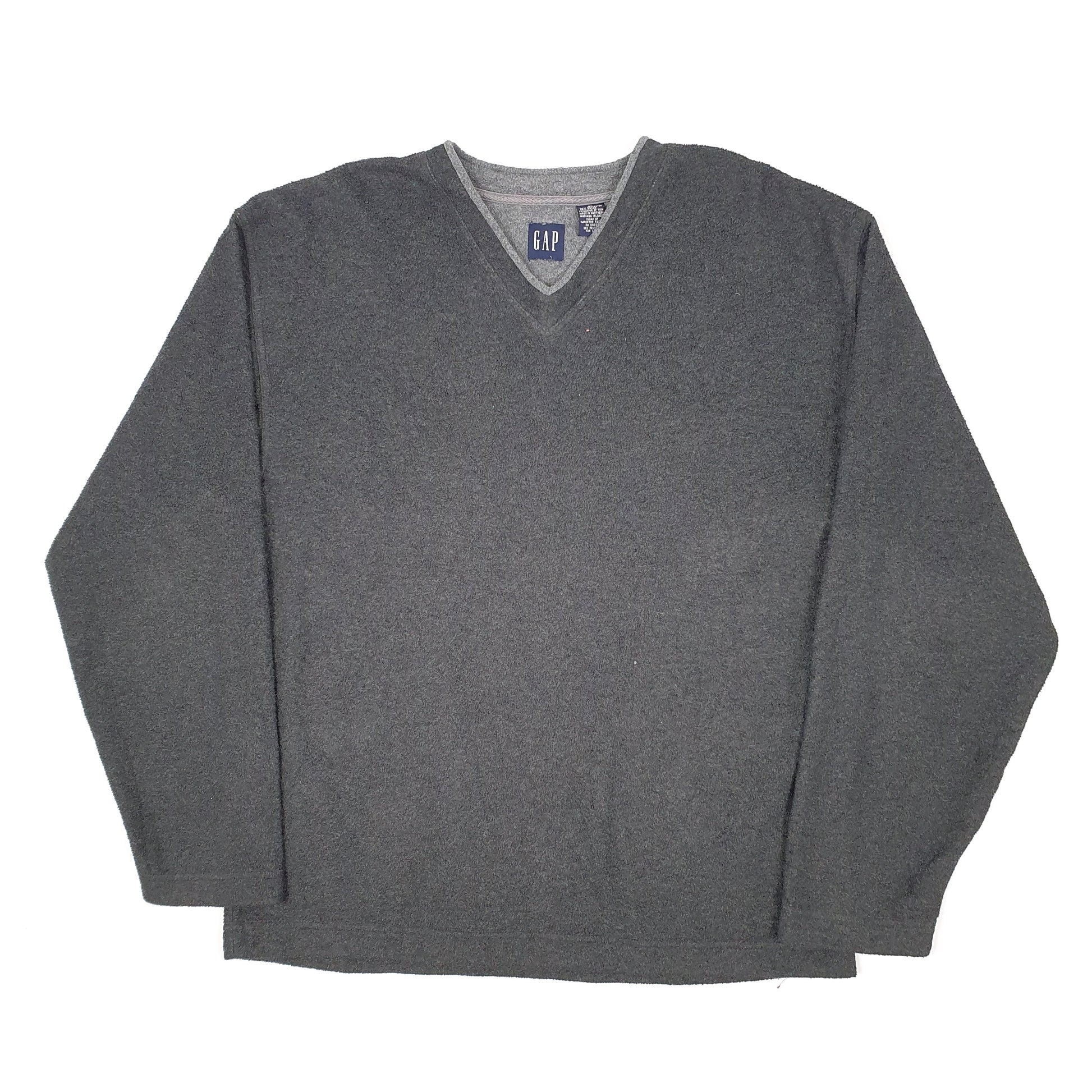 Mens Grey GAP Vintage 1990s Made In USA V Neck Jumper