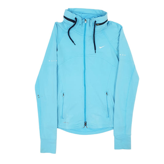 Womens Blue Nike Hooded Dri-fit Full Zip Jumper