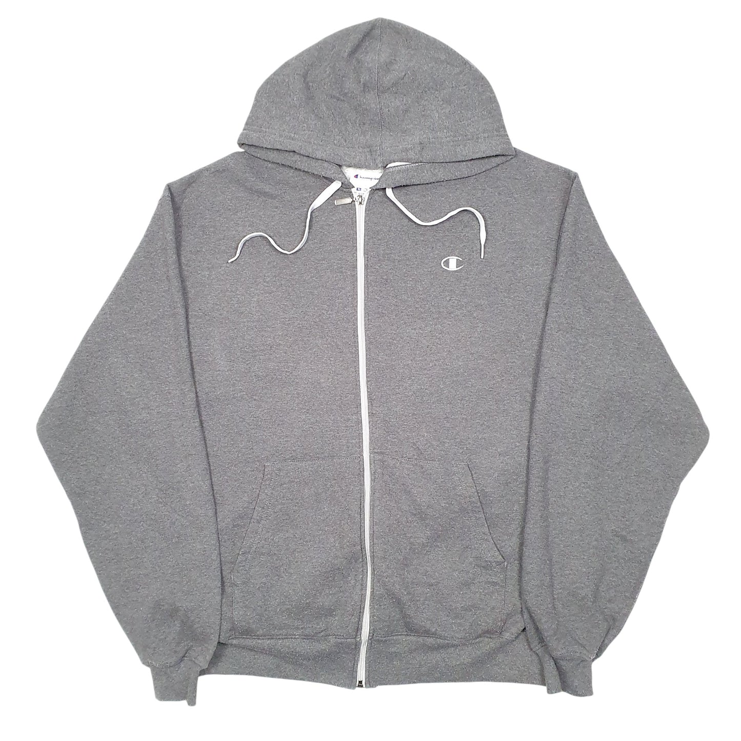 Mens Grey Champion Hoodie Full Zip Jumper