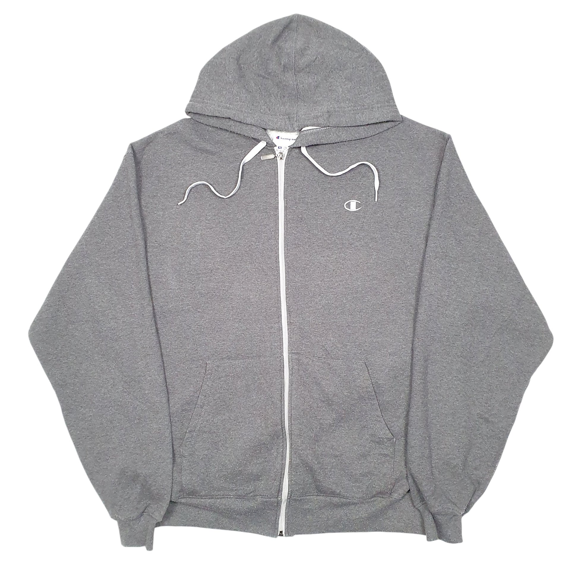 Mens Grey Champion Hoodie Full Zip Jumper
