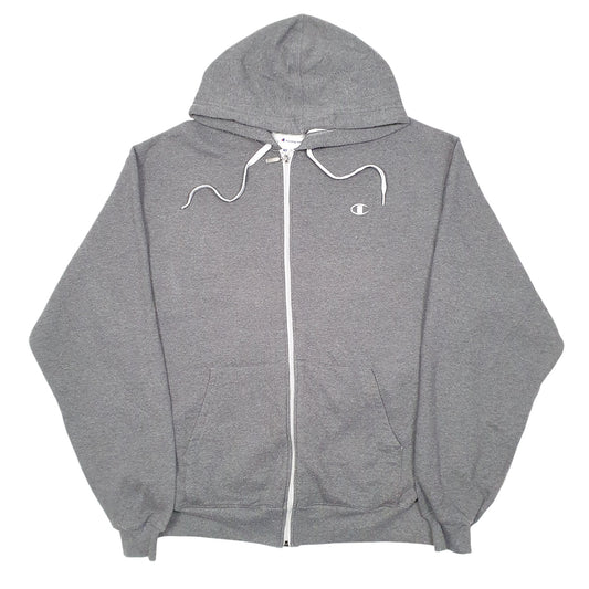 Mens Grey Champion Hoodie Full Zip Jumper